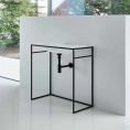 Раковина BETTE LUX SHAPE на каркас 100x495x9 см белая без отверстия под смеситель и перелива с черной рамой (Q012-815) - миниатюра фото 1