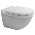 Подвесной унитаз Duravit Starck 3 с антигрязевым покрытием SanitaryGlaze (22250900001) - миниатюра фото 1
