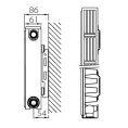 Радиатор стальной панельный Stelrad Compact 11 05 20 с боковым подключением - миниатюра фото 6