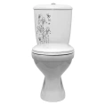 Унитаз-компакт «Суперкомпакт» с декором цветы от Оскольской керамики - миниатюра фото 1