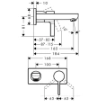 Смеситель для раковины Hansgrohe Metris S встраиваемый, 165 мм, хром (31162000) - миниатюра фото 2