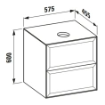 База под раковину LAUFEN New Classic, 580x450x600 мм, 2 ящика, серый (для раковин 812852, 812853) (4.0600.2.085.627.1) - миниатюра фото 2