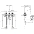 Смеситель GESSI INCISO для раковины на 3 отверстия, золото (58013#246) - миниатюра фото 2