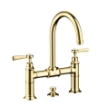 Смеситель для раковины AX Montreux с рычажным управлением и сливным гарнитуром в полированном золоте (16511990) - миниатюра фото 1