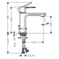 Смеситель для раковины Hansgrohe Rebris E 110, матовый черный, с донным клапаном (72557670) - миниатюра фото 2