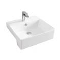 Раковина Artceram QUADRO полувстраиваемая 50×48 см белая со сливом-переливом - миниатюра фото 1