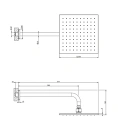 Шарнирная душевая головка GESSI Rilievo 250x250 мм, цвет Nero XL (59158#299) - миниатюра фото 2