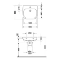 Медицинская раковина Duravit D-Code 600x550 мм без перелива, белая (23136000002) - миниатюра фото 2