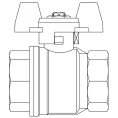 Кран шаровый 1/2 ВВ маховик из алюминия Optibal Oventrop - миниатюра фото 2