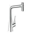 Кухонный смеситель Hansgrohe Metris M71 с выдвижным душем и sBox в хроме (73816000) - миниатюра фото 1