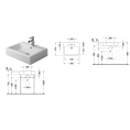Умывальник Duravit Vero 600 мм шлифованный белый без перелива (454600073) - миниатюра фото 2