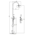 Bossini TETIS: Напольная душевая колонна с верхним душем и двумя смесителями (L00387.030) - миниатюра фото 2