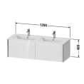 Подвесная тумба Duravit XViu 400x1280 для двойной раковины, 2 ящика, белый глянцевый/шампань мат (XV40290B122) - миниатюра фото 2