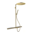 Душевая стойка с термостатом в полированном золоте: верхний душ 350 мм и ручной душ (27984990) - миниатюра фото 1
