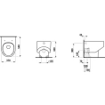 Унитаз напольный LAUFEN SONAR безободковый 530x370x430 мм, горизонтальный/вертикальный выпуск, белый матовый (8.2334.1.757.000.1) - миниатюра фото 2