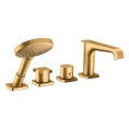 Смеситель для ванны AX Citterio E с 4 отверстиями в цвете шлифованное золото (36411250) - миниатюра фото 1