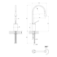 Смеситель для раковины Gessi Goccia высокий, черный (33604#299) - миниатюра фото 2