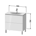 Тумба напольная Duravit L-Cube под раковину, 2 ящика, 704×820×481 мм, цвет White High Gloss (LC659702222) - миниатюра фото 2