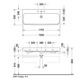 Раковина Duravit Happy D2 для мебели, 1200x505 мм, белая, с 3 отверстиями под смеситель и хромированной заглушкой для перелива (2318120030) - миниатюра фото 2
