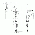 Смеситель для кухни Hansgrohe Talis Select M51 с выдвижным душем и поворотным изливом (72821000) - миниатюра фото 2