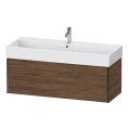 Тумба подвесная Duravit XViu для раковины 235012, 397x1184x454 мм, цвет walnut dark/черный матовый (XV42380B221) - миниатюра фото 1