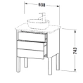 Напольная тумба Duravit Luv с двумя ящиками, белый шелковисто-матовый, 743x688x450 мм (LU956503636) - миниатюра фото 2