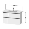 Подвесная тумба Duravit D-Neo с 2 ящиками, цвет Белый матовый (DE435601818) - миниатюра фото 2