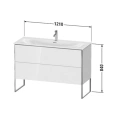 Напольная тумба Duravit XSquare под раковину с двумя ящиками, цвет Nordic White SaM (XS452603939) - миниатюра фото 2