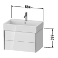 Тумба подвесная Duravit XViu для раковины, 2 ящика, цвет walnut dark/черный матовый (XV43350B221) - миниатюра фото 2