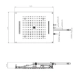 Верхний душ BOSSINI DREAM/4 с LED-подсветкой и 4 режимами подачи воды (H38909.030) - миниатюра фото 2