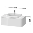 Подвесная тумба Duravit Happy D.2 Plus 354x1000x550 мм, 1 ящик, цвет Stone Grey Satin Matt (HP494109292) - миниатюра фото 2