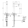 Смеситель для раковины Gessi Rettangolo с высоким изливом и донным клапаном, хром (11921#031) - миниатюра фото 2