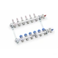 Коллекторная группа REHAU HKV-D на 12 выходов (РЕХАУ - 12081211002)1x3/4ЕК из нержавеющей стали с регулирующими и термостатическими вентилями и расходомерами - миниатюра фото 2