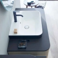 Раковина Duravit Happy D2 Plus 600x460 мм с переливом, без отверстия под смеситель, цвет Anthracite matt-белый (2360606100) - миниатюра фото 3