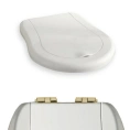 KERASAN Retro Сиденье для Унитаза Белое/Золото с Микролифтом (108501 bi/oro) - миниатюра фото 1