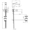 Смеситель для раковины GESSI Rilievo на 1 отверстие с донным клапаном, хром (59001#031) - миниатюра фото 2