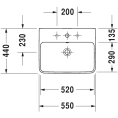 Раковина Duravit ME by Starck 550x440 мм белая с отверстием под смеситель (2335550000) - миниатюра фото 2
