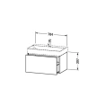 Тумба под раковину Duravit XSquare подвесная с ящиком, цвет черный глянцевый (XS406204040) - миниатюра фото 2