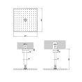 Верхний душ Gessi Rettangolo для потолочного монтажа 300x300 мм, черный (15186#299) - миниатюра фото 2