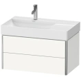 Подвесная тумба Duravit XSquare White High Gloss с 2 ящиками и левой раковиной, 397x784x460 мм (XS416802222) - миниатюра фото 1