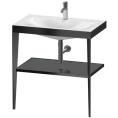 Консоль напольная Duravit XViu с раковиной и полкой, 850x800x480 мм, цвет black matt/flannel grey high gloss lacquer (XV4715OB289) - миниатюра фото 1