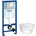 Подвесной унитаз Gustavsberg Hygienic Flush безободковый с инсталляцией Grohe Rapid SL — элегантное и гигиеничное готовое решение для ванной - миниатюра фото 1