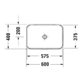 Раковина Duravit Happy D2 Plus 600x400 мм без перелива с керамической крышкой WonderGliss цвет Anthracite matt-белый (23596061001) - миниатюра фото 2