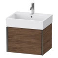 Подвесная тумба Duravit XViu с ящиком, цвет walnut dark/черный матовый (XV42340B221) - миниатюра фото 1