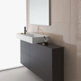 Тумба под раковину Laufen Kartell 1200 мм, серая галька, с дверцей и двумя створками (4.0829.1.033.641.1) - миниатюра фото 1