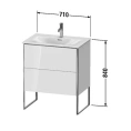 Напольная тумба Duravit XSquare под раковину с двумя ящиками, цвет White High Gloss (XS452302222) - миниатюра фото 2