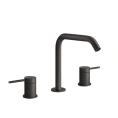 Смеситель для раковины GESSI 316 на 3 отверстия без донного клапана в стильном черном металле (54012#707) - миниатюра фото 1