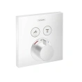 Термостат для душа Hansgrohe ShowerSelect: 2 выхода, кнопочное управление, матовый белый (15763700) - миниатюра фото 1