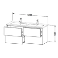 База под раковину Duravit XSquare 1280 мм с 4 выдвижными ящиками, белый глянец (233613) (XS417502222) - миниатюра фото 2