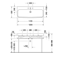 Раковина Duravit Happy D2 для мебели 1200 мм, белая, шлифованная, с переливом и заглушкой (2318120028) - миниатюра фото 2